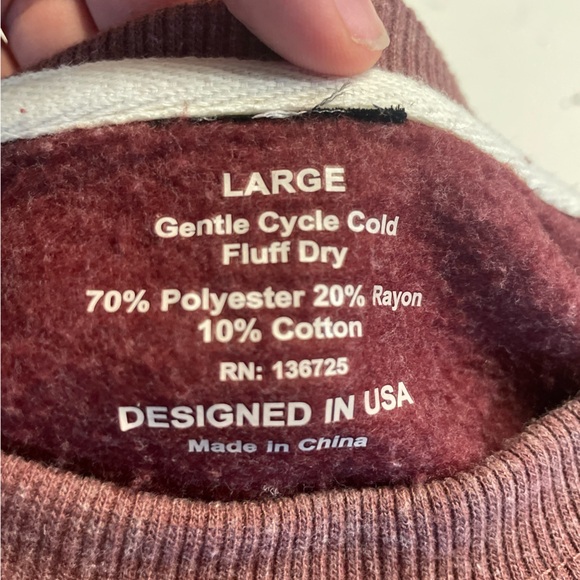 Cowgirl Tuff Love Never Gives Up Women’s Crewneck in Wine Color - Picture 9 of 11